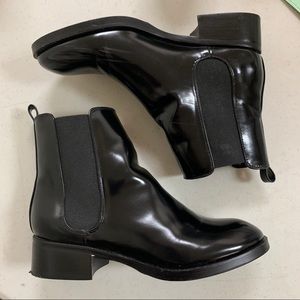 Zara Flat Ankle Boots With Elastic Sides
